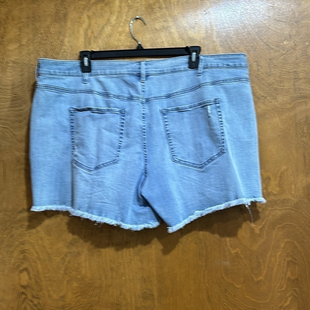 Lane Bryant Distressed Denim Shorts with Embroidery Detail Size 24 - EUC - Picture 3 of 5